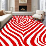 Peppermint Swirl Half Moon Doormat with Festive Striped Design(Red)
