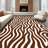 Abstract Wave Stripes with Flowing Contemporary Forms(Brown)