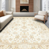 Neutral Beige with Distressed Scrollwork and Cottage(Beige)