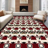 Traditional Crosshatch Plaid with Rustic Holiday Embellishments(Brown)