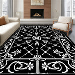 Eclipse Blossom Interlocking Floral Motif with Silver Detailing(Black) - ODIKA