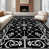 Eclipse Blossom Interlocking Floral Motif with Silver Detailing(Black) - ODIKA