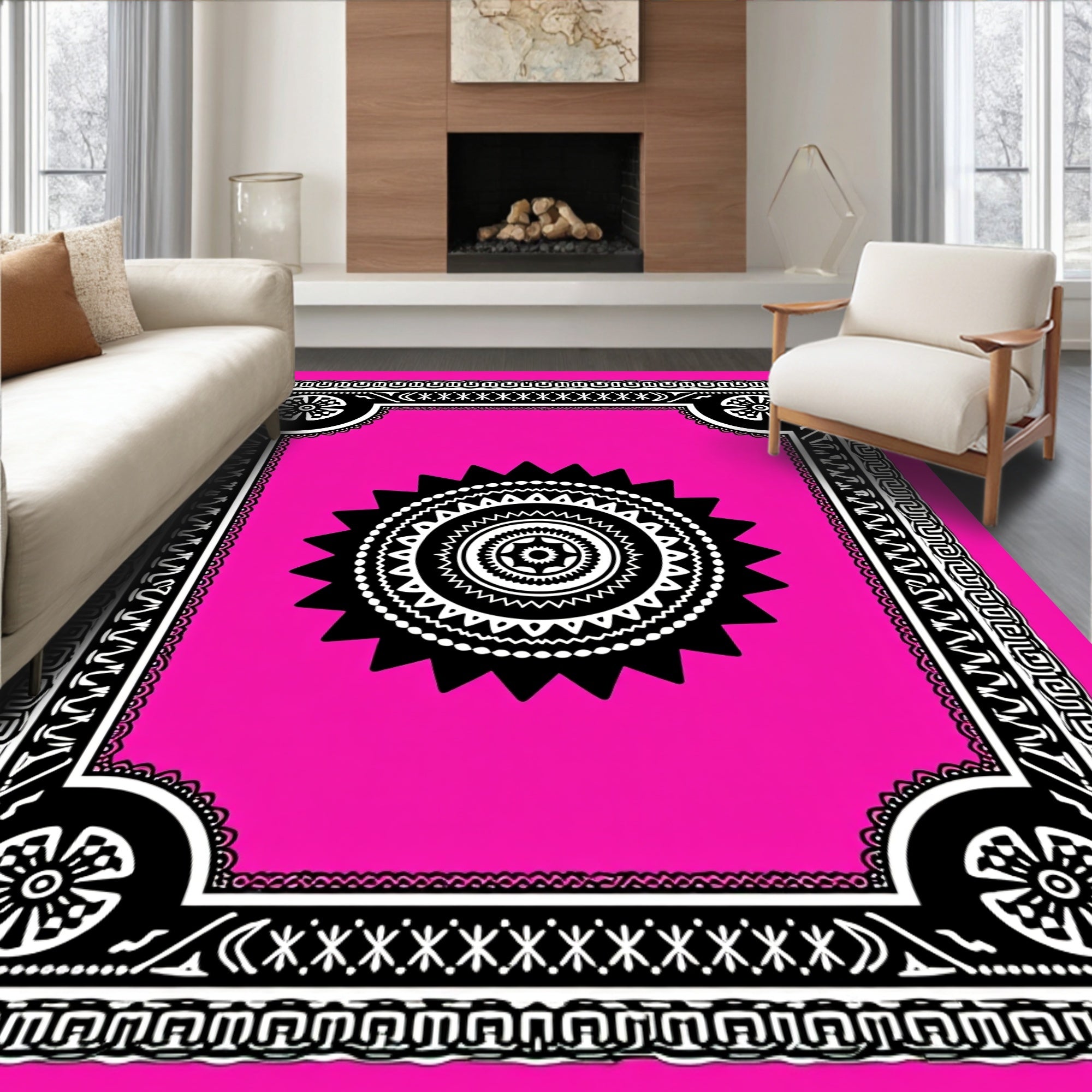 Ancestral Medallion Jacquard Symphony (Pink) - ODIKA