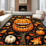 Harvest Moon Pumpkin Medallion Circular Tapestry(Orange)