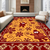 Enchanted Forest Snowman Surrounded by Sparkling Flurry Filigree(Red)