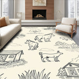 Provincial Ranch Nostalgic Agrarian Sketch(Beige)