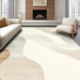 Abstract Cream Dreamscape Area Non Slip Floor(Beige)