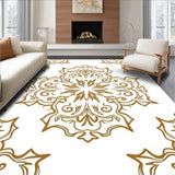 Elegant Damask Floral with Curvilinear Leaves and Subtle Vintage Etching(Gold)