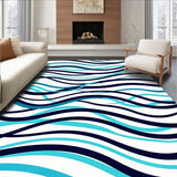 Wave Ripple Shag Decorative Flooring Accent (White)