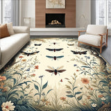 Mystical Moth Midnight Area with Botanical Fantasy Design Elements(Ivory)