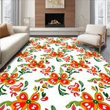 Colorful Boho Chic Arrangement Featuring Stylized Flowers And Leaf Shapes (Orange)