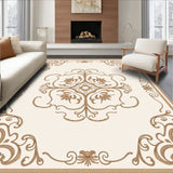 Classical Arabesque Damask Elegant Scroll Motif Artisan Design(Beige)