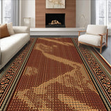 Ultra Soft Area Rug, Non Slip, Stain Resistant, Washable Area Rugs for Living Room, Bedroom, Buffalo Plaid Lodge Bear(Brown)