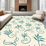 Abstract Botanical Scroll with Faded Elegance Style(Ivory)