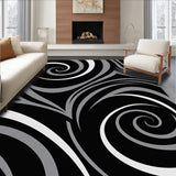 Abstract Swirl Plush Floor Cover Machine (Black) - ODIKA