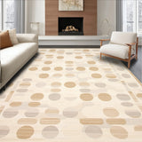 Beige Geometric Area Abstract Circles(Beige)