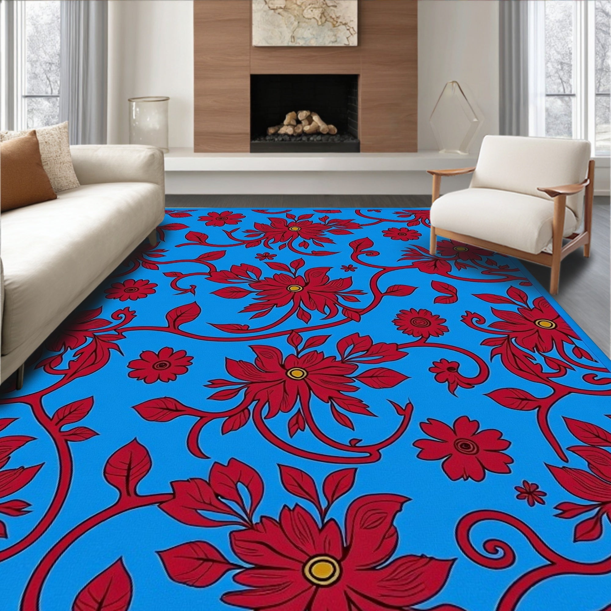 Traditional Vine with Cascading Flower Clusters (Blue) - ODIKA