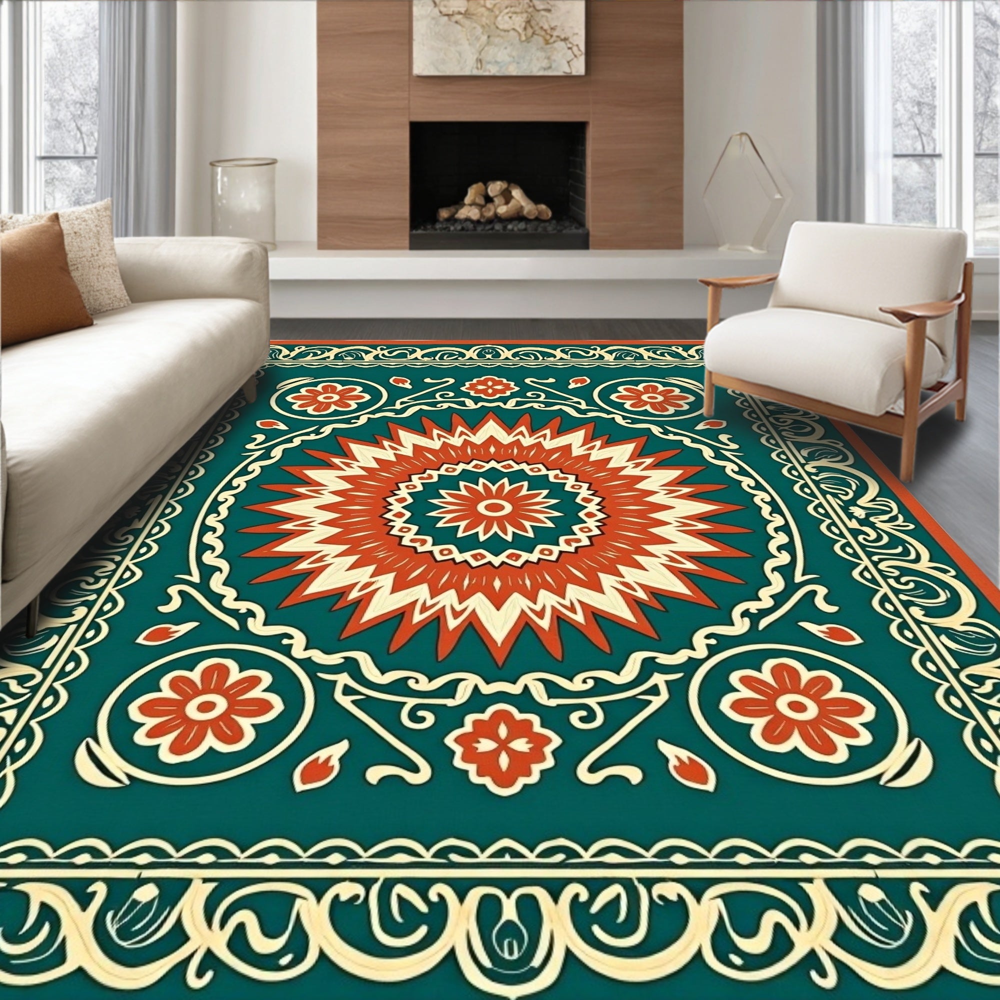 Boho Sunburst with Intricate Vine Detailing (Teal) - ODIKA