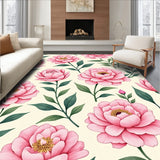 Blooming Peony Garden Botanical Floral Motif Accent(Pink)