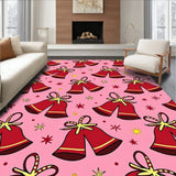 Whimsical Holiday Bells with Cane Stripes and Sparkling Confetti(Pink)