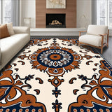 Paisley Medallion with Traditional Scrollwork Motifs(Brown)