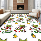 Cheerful Feline Parade with Interlocking Stars and Holiday(Green)