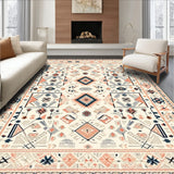 Boho Chic Geometric Area High Low Pile Style(Ivory)