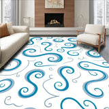 Abstract Smoke Plume with Wispy Spiral Motifs (Blue) - ODIKA