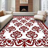 Ornate Scrollwork Damask Floral Symmetrical Inspired Crafted(Red)