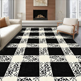 Buffalo Heritage Checkered with Festive Pinecone Motif(Black)