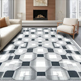 Sleek Black and Geometric Featuring Interlocking Hexagons(Black)