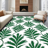 Abstract Interlocking Forest Fern Leafwork with Jewel Tone Details(White)