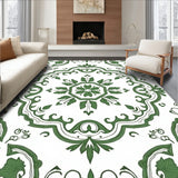 Vintage Botanical Artistry Floral Medallion Tapestry (Green)
