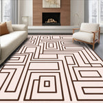 Minimalist Maze Featuring Interlocking Shapes (Brown) - ODIKA