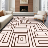 Minimalist Maze Featuring Interlocking Shapes (Brown) - ODIKA