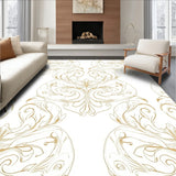 Spiral Cluster Patterned Plush Accent Floor Layer(Gold)
