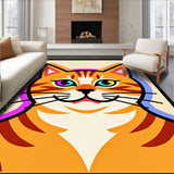 Abstract Cat Face Mosaic with Glowing Edge Trim Holiday(Orange)