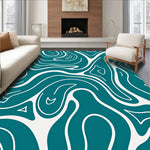 Abstract Marble Vein Design with Fluid Swirls and Flow (Blue) - ODIKA