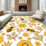 Honeybee Garden Dance with Hexagonal Hive Motifs (Yellow) - ODIKA