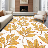 Warm Autumnal Boho Floral With Interlocking Leaf Motifs(Gold)