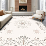 Festive Winter Wonderland Ornamental Design Plush Floor Covering(Beige)