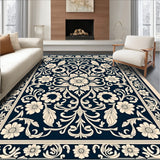 Timeless Garden Mosaic With Delicate Craftsmanship (Navy Blue)