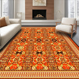Autumn Harvest Geometric Area with Warm Orange and Earthy Tones(Red)
