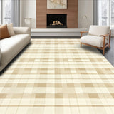 Adelaide Checkered Shag Area Mid Century Modern Beige Geometric(Beige)