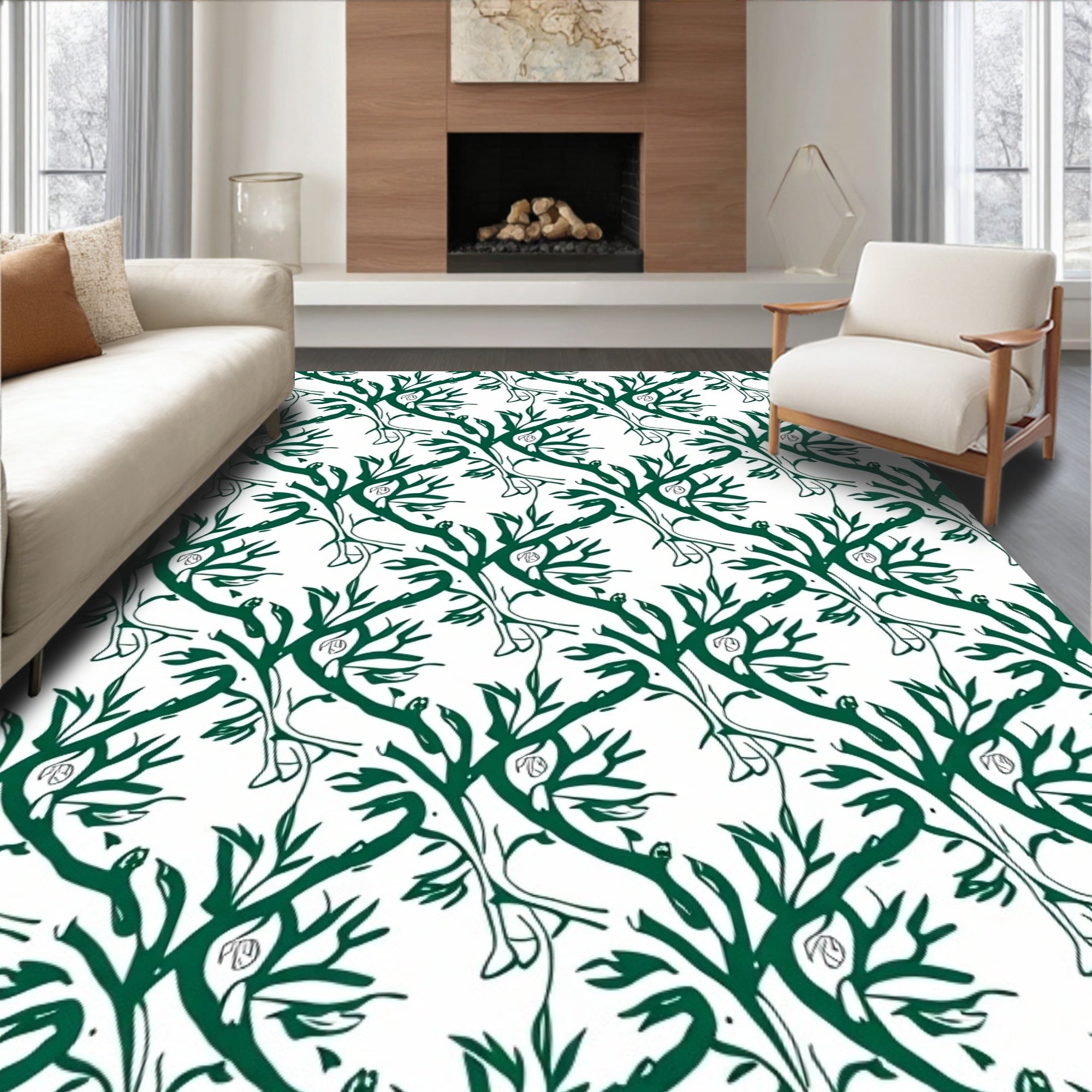 Enchanted Forest Canopy with Leafy Branch Network (Green) - ODIKA