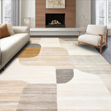 Contemporary Beige Area Showcasing Blended Abstract Design(Beige)
