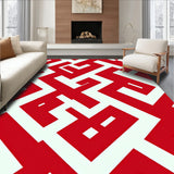 Opulent Design with Bold Angular Interlocking Shapes (Red)