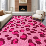 Ultra Soft Area Rug, Non Slip, Stain Resistant, Washable Area Rugs for Living Room, Bedroom, Leopard Print Washable(Pink)