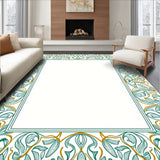 Artisan Scrollwork Interlocking Arabesque with Leaves(Green)