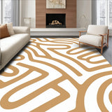 Artisan Abstract Wave with Flowing Interlocking(Beige)